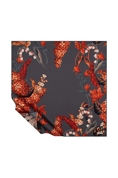 ipekevi Gece Bahçesi Tivil Silk Scarf 01872-Smoked