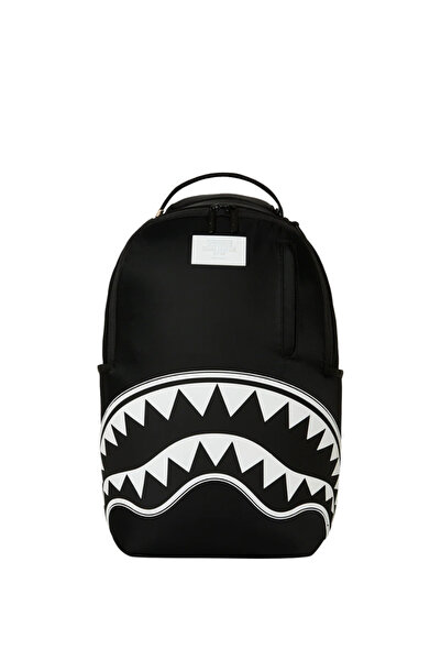 Sprayground ®   Σακίδιο Πλάτης Νάιλον Μαύρο Shark Central με Λευκό Σχέδιο Καρ...