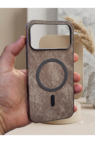 İPHONE 17 PRO MAX UYUMLU KAHVERENGİ PREMİUM KILIF MAGSAFE ÖZELLİKLİ