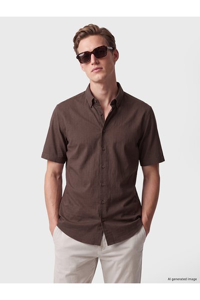 LC Waikiki Mürdüm Regular Fit Gabardine Men's Shirt