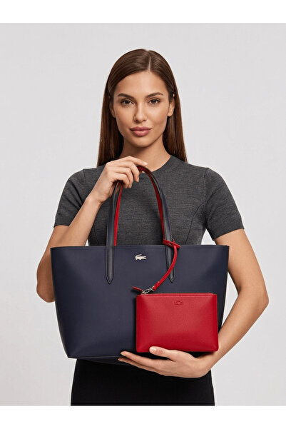 Lacoste L!VE حقيبة يد نسائية كبيرة الحجم ذات وجهين بلونين، عصرية متعددة الألو...