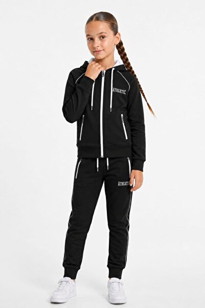 Pina Kids Girl's Scuba Atheletic Raglan Sleeve Hooded Diving Fabric Tracksuit...