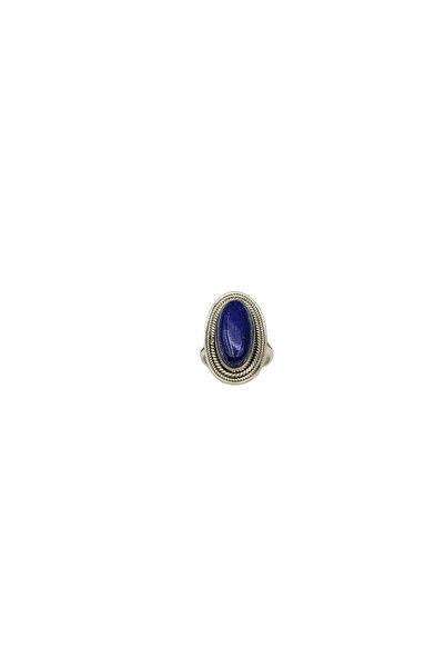 Eylül silver Inel de argint patinat cu piatră de lapis lazuli