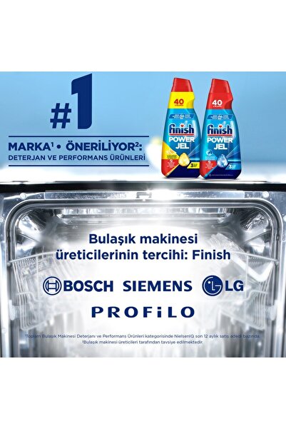 Finish Hepsi Bir Arada Bulaşık Makinesi Deterjanı Jel Sıvı 1000 mlX2 ultimate 85x2 Bulaşık Deterjan