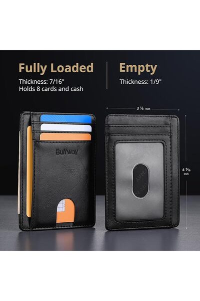 Buffway Mens RFID Blocking Slim Bifold Wallet Minimalist Leather Small Wallet...