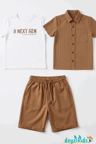 Deyzikids Next Gen Polo Yaka Düğmeli Gömlek Kısa Kollu Yuvarlak Bisiklet Yaka...