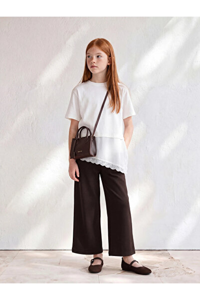 LC Waikiki Lcw Kids Brown Girls' Wide Leg Soft Touch Pants