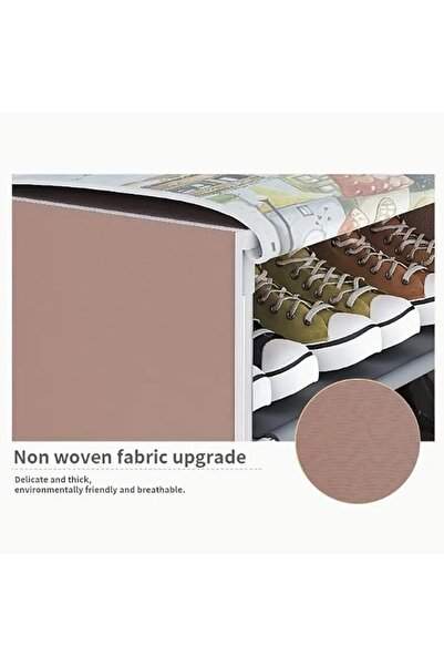Arabest 8 Tiers Shoe Cabinet, 126 * 60 * 30CM Simple Shoe Dust Cover Folding ...