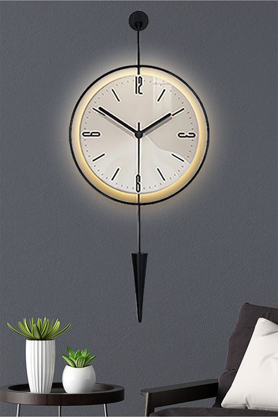 SEVİNÇ KONSEPT Led'li Siyah Masippi Kristal 40x90 Cm, Modern Metal Ve Ahşap T...
