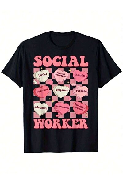 25W Social Work Suitable For Mens & Womens Outdoor T-Shirt, 100%Cotton, S-XXXL
