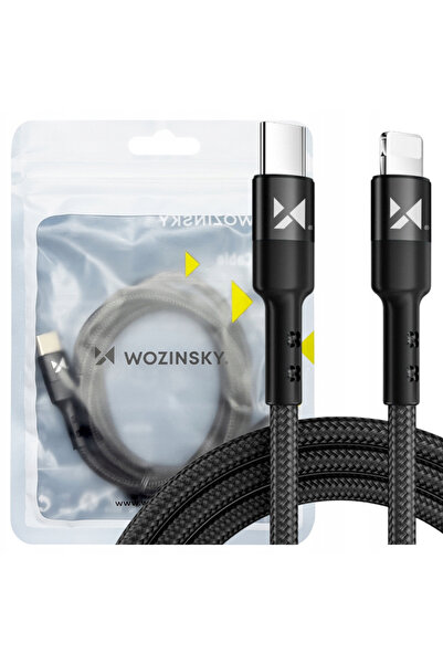 WOZINSKY Cablu Lightning 18W USB-C 2M pentru Apple iPhone cu încărcare rapidă PD