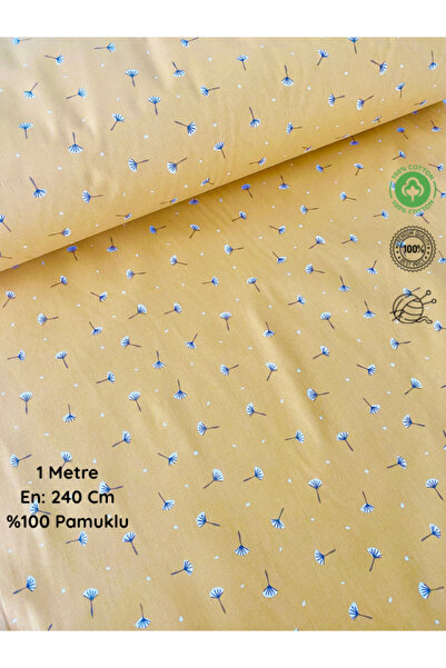 seyranat 1 Meter, Width 240 cm Cotton Mustard Yellow Chicory Patterned Duvet ...