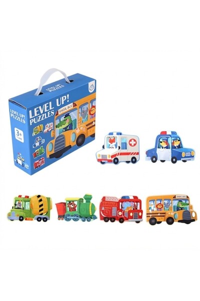 Louluna Set de puzzle pentru copii din 5 piese, jucărie educativă, Vehicule, ...