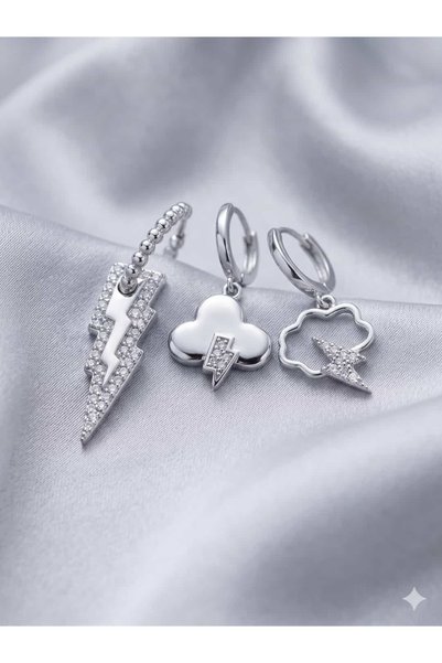 XP XUPİNG Electric Love Silver Color Earring Combination