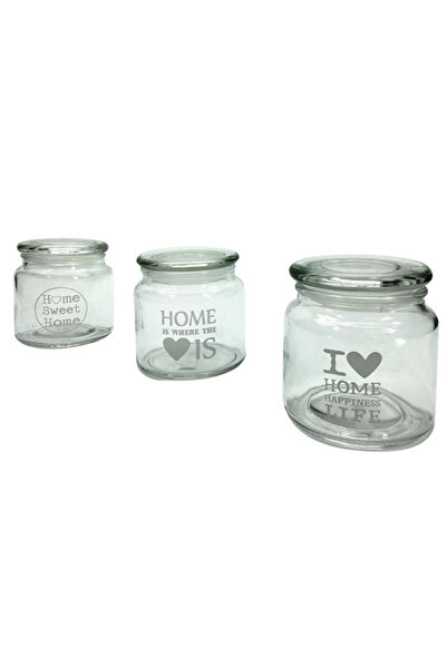 AGC Βαζάκι γυάλινο με σχέδιο love home 550ml [70602802]