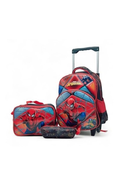Generic Boys' School Backpack Set, Spider Man Shape 3-Piece Set