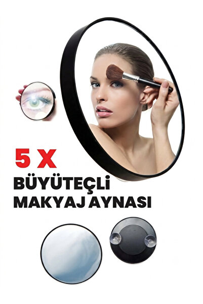 madamini 10X 5X Büyüteçli Makyaj Aynası Vantuzlu Banyo Ve Makyaj Masası Aynası