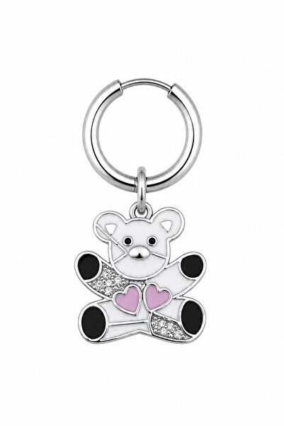 Blisse Piercing Unisex Silver Color Surgical Steel Dangle Enamel Teddy Bear F...