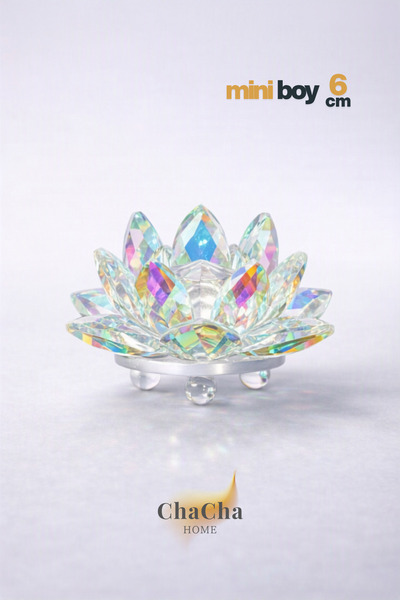 ChaCha Home Padma | Feng Shui Lüks Kristal Kesim Nilüfer Çiçeği -Lotus Dekora...