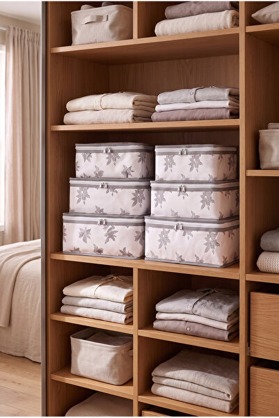 EVSELLA 6'lı Çiçek Desenli Set Beyaz Hurç Organizer Valiz İçi Düzenleyici ve ...