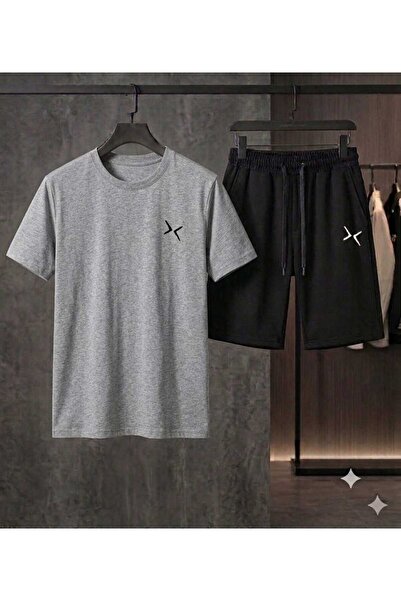 CLOTHES33 تي شيرت وشورت من قطعتين، مزيج رقيق صيفي مقاوم للعرق، مطبوع، للنساء/...