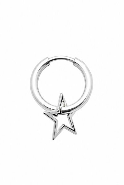 Blisse Piercing Unisex Silver Color Surgical Steel Dangle Hollow Star Figured...