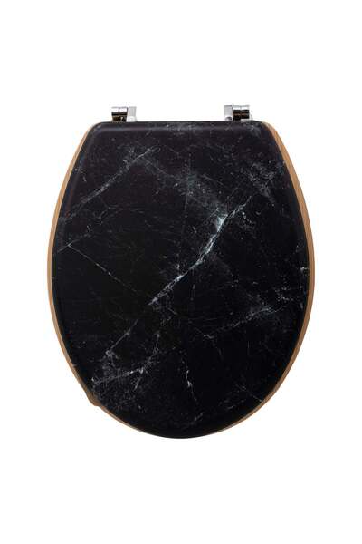 FİVE Scaun WC din lemn, negru - Lea