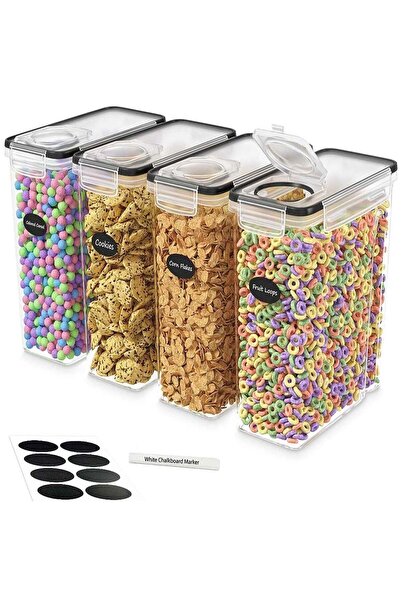 Arabest 4 Pcs Set Kitchen Storage Organizer,Large Food Dispenser,Cereal Stora...