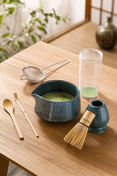 Generic 8 Piece Ceramic Bamboo Matcha Tea Set Whisk Bowl Sifter Home Tea Cere...
