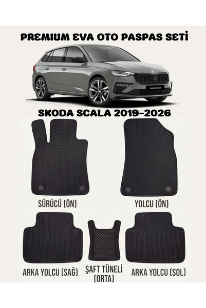 8D OTO PASPASI SKODA SCALA SERİSİ 2019 - 2026 ARACA ÖZEL PREMİUM EVA PASPAS T...