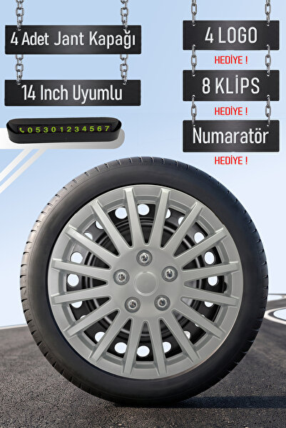 Routicar Hyundai Jant Kapağı Seti 4 Adet 14" inç Gri ( Accent Era Blue Admire...