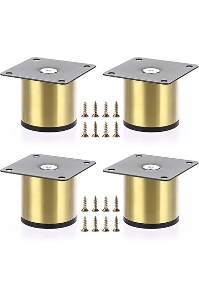 STARSTAR 4-Piece Set 5cm Stainless Steel Furniture Legs Metal Cabinet Table L...