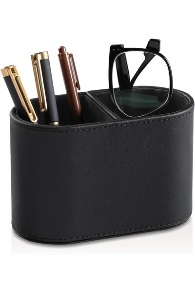 STARSTAR PU leather desktop pen holder, small remote control storage box, des...