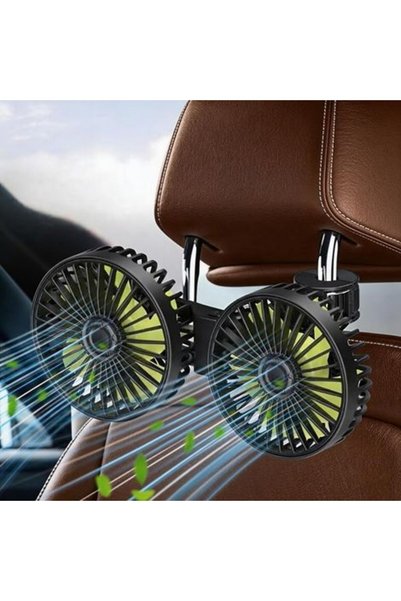 Morvena Picks Ventilator pentru mașină cu două capete, cu 3 viteze, cu rotați...