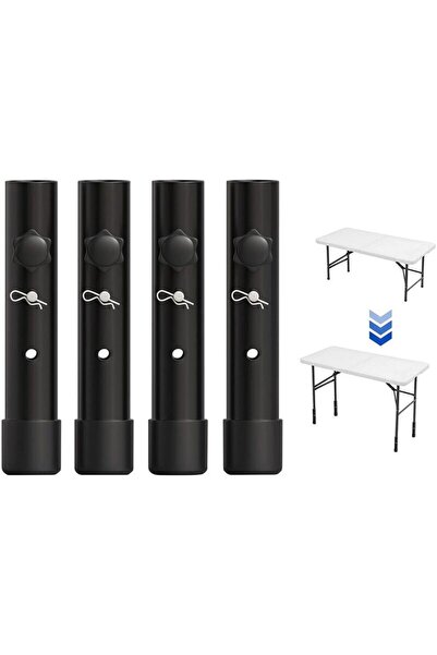 STARSTAR Four adjustable table leg extenders, 20cm black table leg extensions...