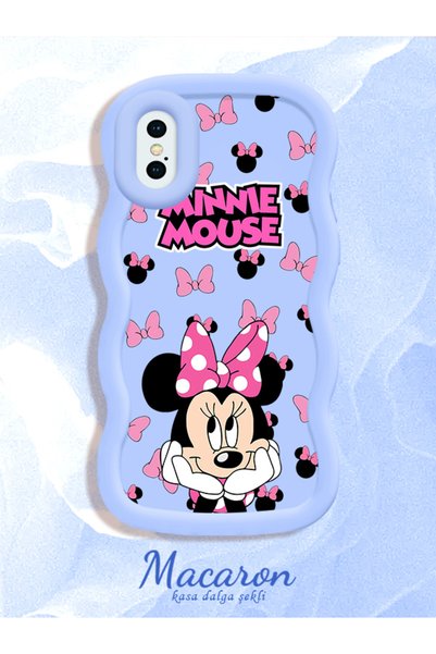 CHICASELUX iPhone X/Xs Compatible Wavy Frame Mouse Cartoon Patterned Quality ...
