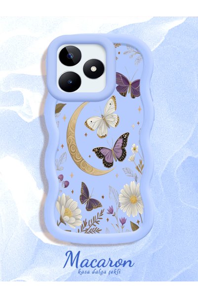 CHICASELUX Realme Note 50 Compatible Wavy Frame Moon Butterfly and Flower Pat...