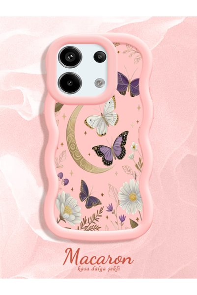 CHICASELUX Poco X6 5g Compatible Wavy Frame Moon Butterfly and Flower Pattern...