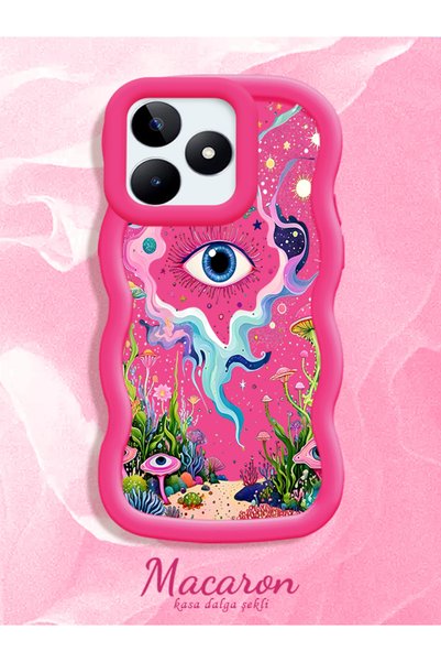 CHICASELUX Realme Note 50 Compatible Colorful Psychedelic Eye Mushroom Drawin...