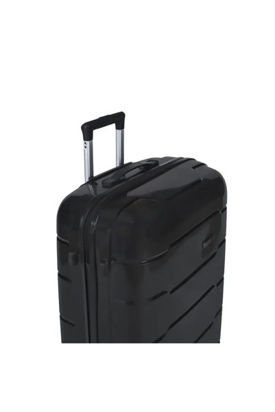 Generic Anti-Breakage Silicone Suitcase Set of 3 Pieces 28/24/20 Inch Strong Pp Material with Simple Streamlined Design, Black