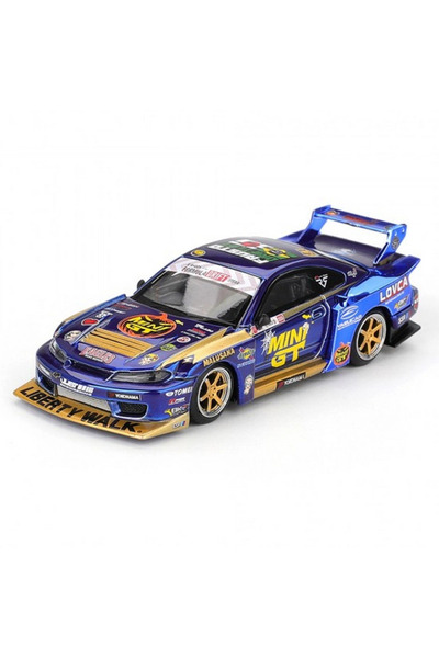 NW NessiWorld نموذج سيارة بمقياس 1/64 S15 SILVIA Team MINI GT Liberty Walk 20...