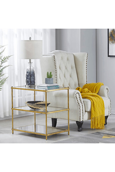 Crestview Collection طاولة جانبية حديثة بثلاثة مستويات