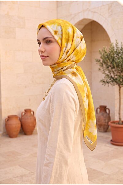 EBRUTESETTÜR Elite Floral Pattern Scarf Series Yellow