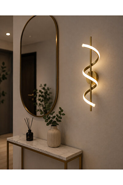 VEGA AYDINLATMA Helix Modern LED Burgu Duvar Apliği 50x8 cm Pilli ve Elektrikli