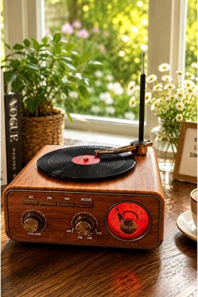 HEDİYEVİM Nostaljik Görünümlü Bluetooth Hoparlör ve 3 Bantlı Şarjlı Radyo