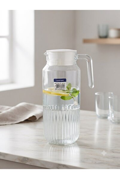 Luminarc Gridz Buzdolabı Sürahisi + Kapak 1.3 L Şeffaf Cam Sürahi