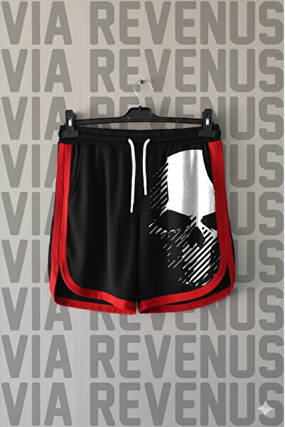 Vordevia Pantaloni scurți de antrenament sport retro unisex cu imprimeu Ghost