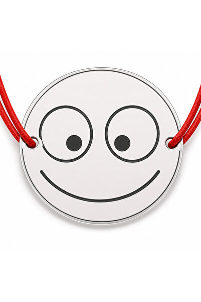 Simoshop Brățară argint 925 cu bănuț emoji, șnur reglabil — cadou simbolic