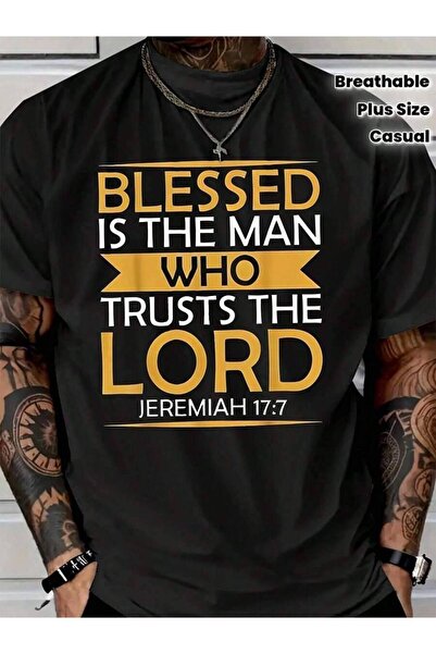 k222 Men's XL Verse-Shirt - Jeremiah 17: Is Man Who Trusts Lord Print, Soft B...