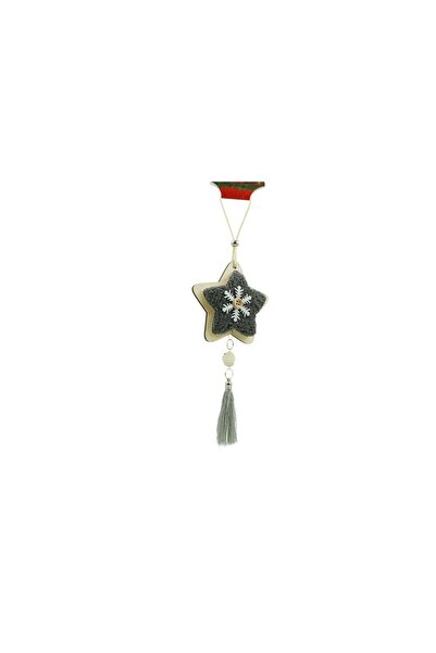 Rao Ornament de Brad Stea, Negru, Lemn/textil, 25 Cm